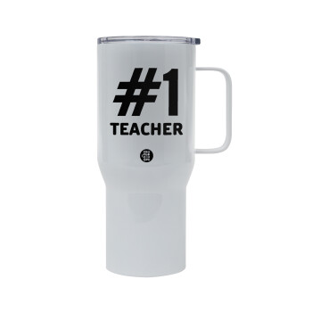 #1 teacher, Tumbler με καπάκι, διπλού τοιχώματος (θερμό) 750L