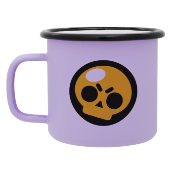 Brawl Stars Skull, Κούπα Μεταλλική εμαγιέ ΜΑΤ Light Pastel Purple 360ml