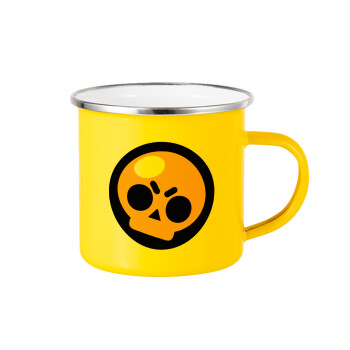 Brawl Stars Skull, Yellow Enamel Metallic Cup 360ml