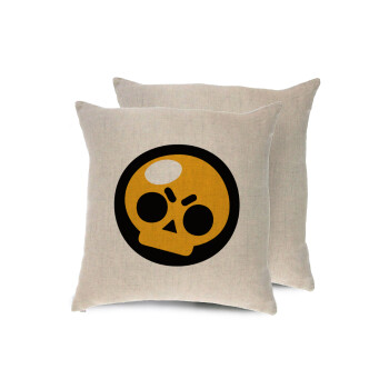 Brawl Stars Skull, Μαξιλάρι καναπέ ΛΙΝΟ 40x40cm περιέχεται το  γέμισμα