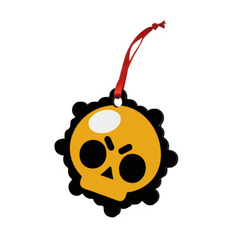 Brawl Stars Skull, Christmas ornament snowflake wooden 7.5cm