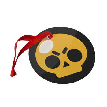 Brawl Stars Skull, Christmas ornament glass 9cm