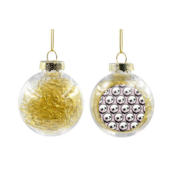 Stars Brawl Showdown Skull , Transparent Christmas tree ball ornament with gold filling 8cm