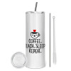 Tumbler stainless steel 600ml, with metal straw & cleaning brush