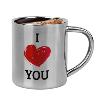 I Love You, Double-wall metal cup for espresso (220ml)