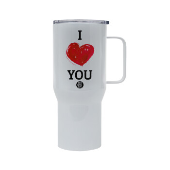 I Love You, Mega Stainless steel Tumbler with lid, double wall 750L