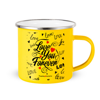 Love You Forever, Yellow Enamel Metallic Cup 360ml