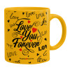 Ceramic coffee mug yellow, 330ml (1pcs)