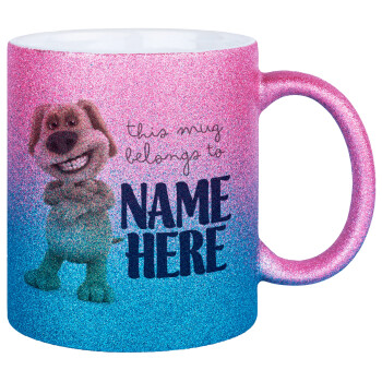 This mug belongs to NAME, Κούπα Χρυσή/Μπλε Glitter, κεραμική, 330ml