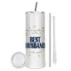 Tumbler stainless steel 600ml, with metal straw & cleaning brush