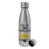 Metallic water bottle, stainless steel, 750ml