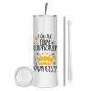 Eco friendly stainless steel tumbler 600ml, with metal straw & cleaning brush