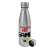 Metallic water bottle, stainless steel, 750ml