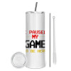 Eco friendly stainless steel tumbler 600ml, with metal straw & cleaning brush