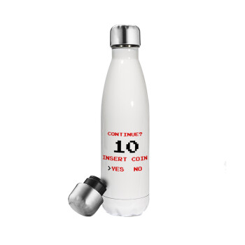 Continue? YES - NO, Metal mug thermos White (Stainless steel), double wall, 500ml