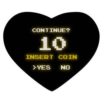 Continue? YES - NO, Mousepad heart 23x20cm