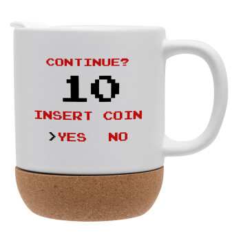 Continue? YES - NO, Ceramic coffee mug Cork (MAT), 330ml (1pcs)