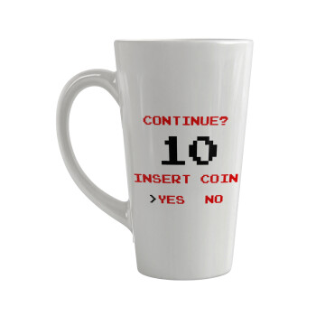 Continue? YES - NO, Κούπα κωνική Latte Μεγάλη, κεραμική, 450ml