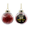 Transparent Christmas tree ball ornament with red filling 8cm