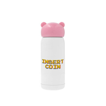 Insert coin!!!, Pink stainless steel thermal flask, 320ml