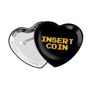Insert coin!!!, Κονκάρδα παραμάνα καρδιά (57x52mm)
