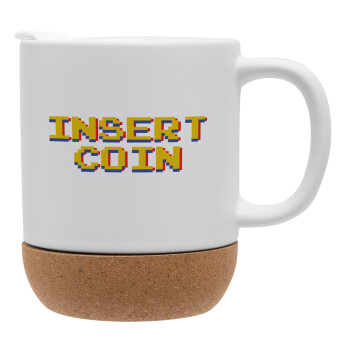 Insert coin!!!, Ceramic coffee mug Cork (MAT), 330ml (1pcs)