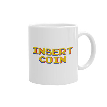 Insert coin!!!, Ceramic coffee mug, 330ml (1pcs)
