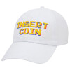 Adult Baseball Cap White 5-panel (POLYESTER, ADULT, UNISEX, ONE SIZE)