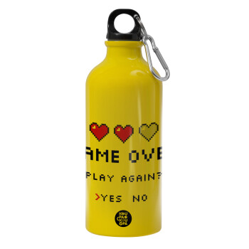 GAME OVER, Play again? YES - NO, Water bottle 600ml