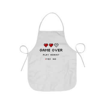 GAME OVER, Play again? YES - NO, Chef Apron Short Full Length Adult (63x75cm)