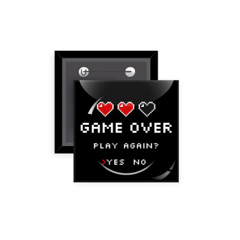 GAME OVER, Play again? YES - NO, Κονκάρδα παραμάνα τετράγωνη 5x5cm