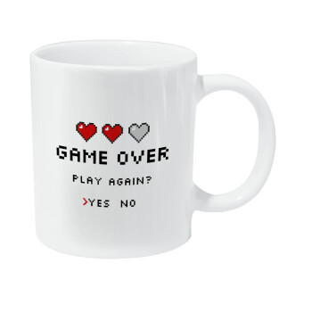 GAME OVER, Play again? YES - NO, Κούπα Giga, κεραμική, 590ml