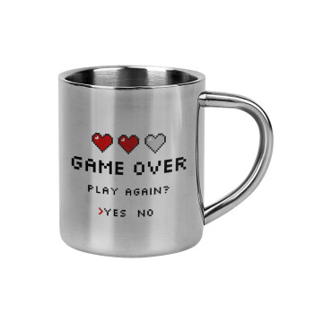 GAME OVER, Play again? YES - NO, Mug Stainless steel double wall 300ml