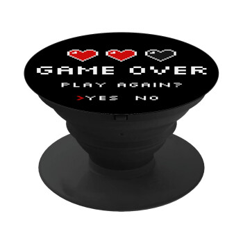 GAME OVER, Play again? YES - NO, Phone Holders Stand  Black Hand-held Mobile Phone Holder