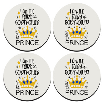 I am the fairy Godmother of the Prince, SET of 4 round wooden coasters (9cm)