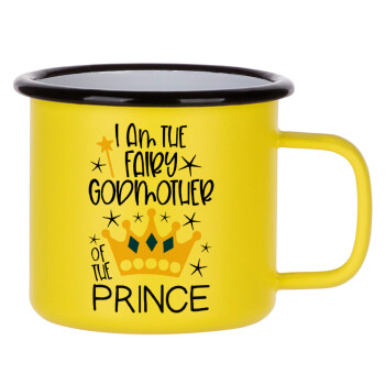 I am the fairy Godmother of the Prince, Metallic enamel MATT Yellow cup 360ml