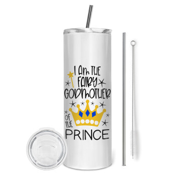 I am the fairy Godmother of the Prince, Eco friendly stainless steel tumbler 600ml, with metal straw & cleaning brush