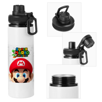 Super mario head, Metal water bottle with safety cap, aluminum 850ml