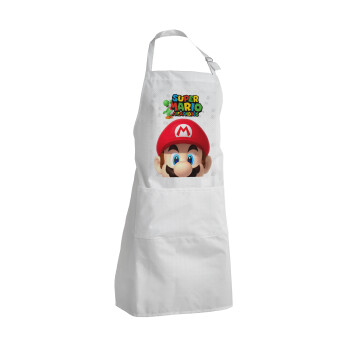 Super mario head, Adult Chef Apron (with sliders and 2 pockets)