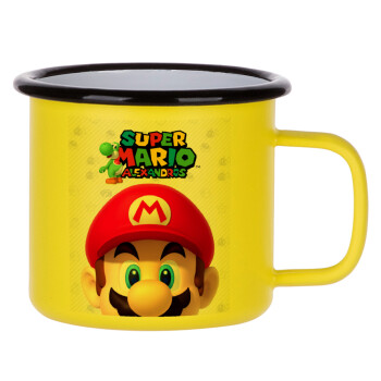 Super mario head, Κούπα Μεταλλική εμαγιέ ΜΑΤ Κίτρινη 360ml