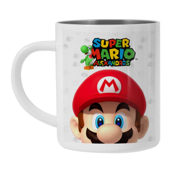 Super mario head, Mug Stainless steel double wall 450ml