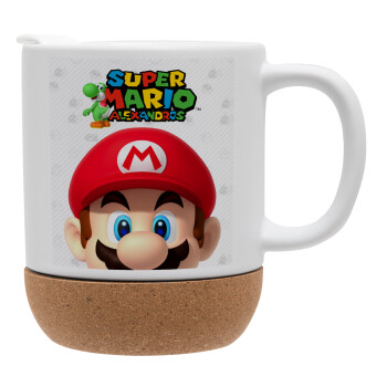 Super mario head, Ceramic coffee mug Cork (MAT), 330ml (1pcs)