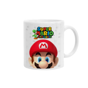 Super mario head, Ceramic coffee mug, 330ml (1pcs)