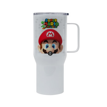 Super mario head, Mega Stainless steel Tumbler with lid, double wall 750L