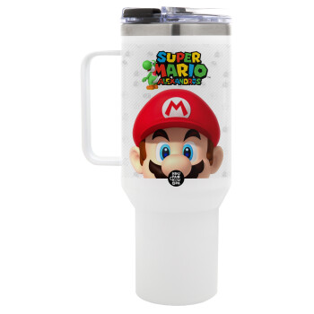 Super mario head, Mega Tumbler με καπάκι, διπλού τοιχώματος (θερμό) 1,2L