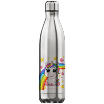 Unicorn baby με όνομα, Μεταλλικό παγούρι θερμός Inox (Stainless steel), διπλού τοιχώματος, 750ml