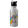 Metallic Silver with straw (600ml)