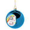 Blue Christmas tree ball ornament 8cm