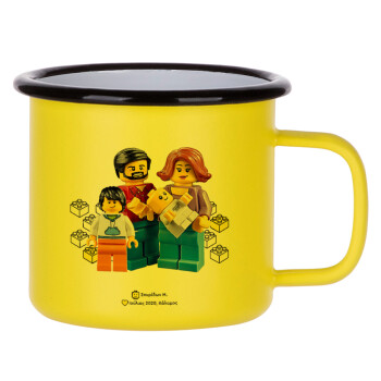 Τύπου Lego family, Metallic enamel MATT Yellow cup 360ml