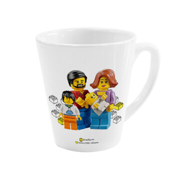 Τύπου Lego family, Κούπα κωνική Latte Λευκή, κεραμική, 300ml